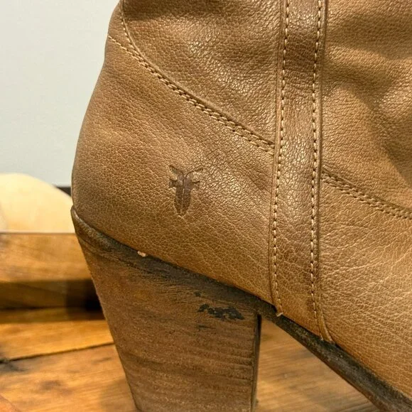 Frye Leather Cowboy Booties 7B | Western Ankle Boots | Distressed | Vintage - Picture 3 of 13